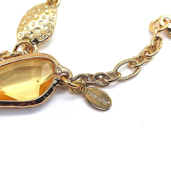 CHICO's Citrine Gemstone Statement Layered Convertible Necklace in Gold - Picture 6 of 6
